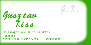 gusztav kiss business card